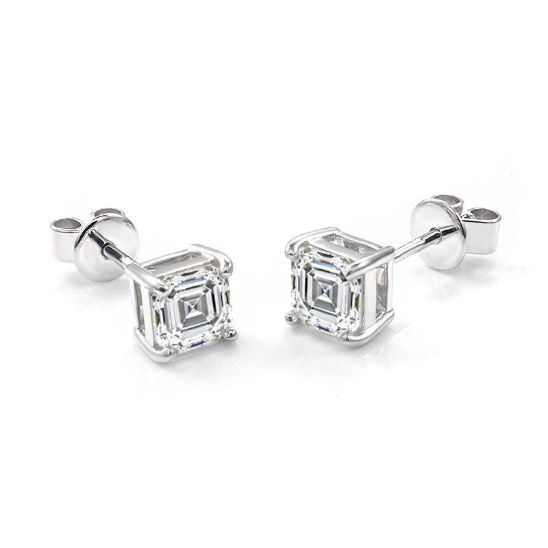 Boucles d'oreilles Moisanite diamant de 5 mm en diamant 925 argent sterling de 5 mm 1