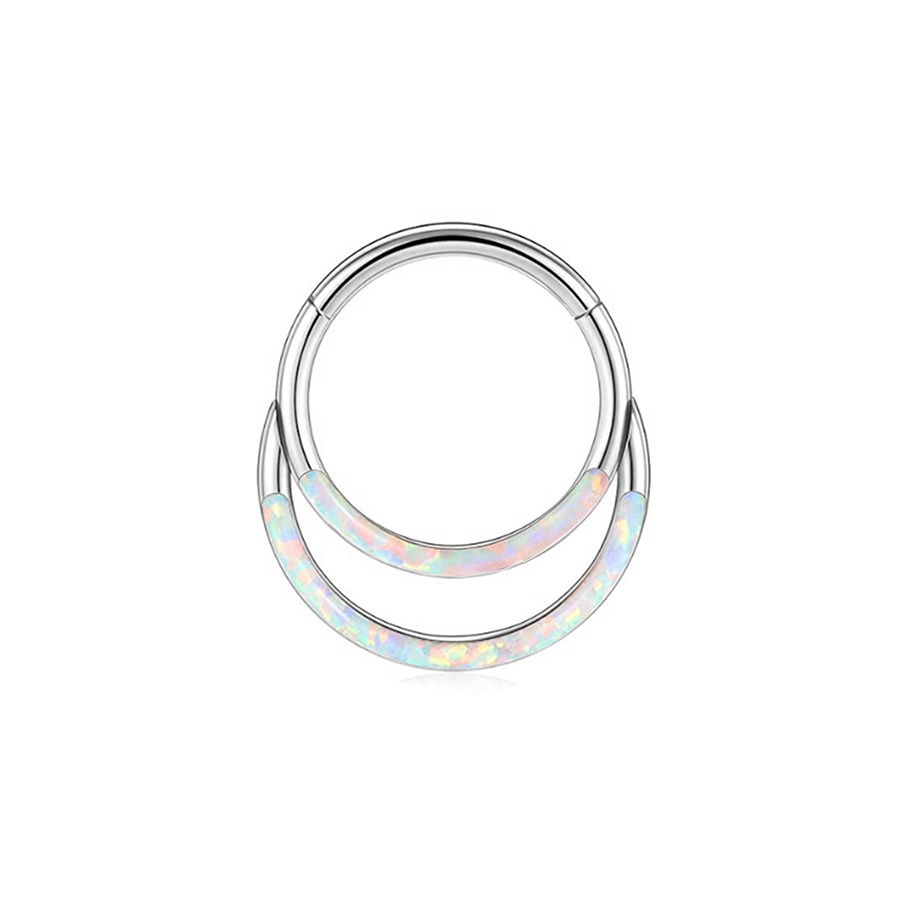 Eternal 16g Astm F136 Titanium Opal Piercing Earrings 1