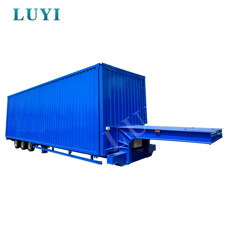 3-осевая 40t, 50t, 60t, 100t Lowboy Box Full Trailer 1