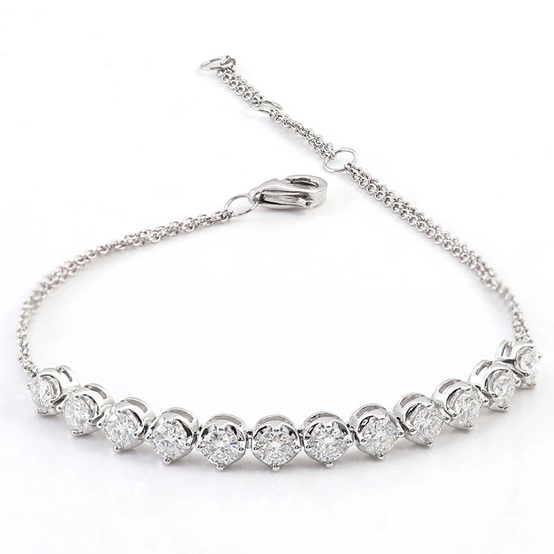 Fine Jewelry Bracelets & Bangles 10k White Gold Moissanite Bracelets Gra Certified Fine Jewelry For Women Men 1