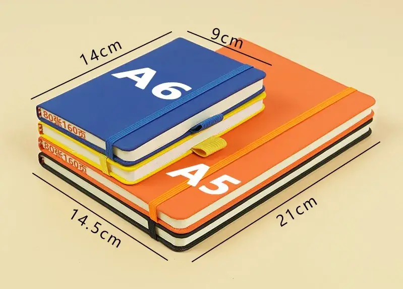 High Quality A5 A6 Elastic Bound Notebook with Wear-proof PU Cover-1 3