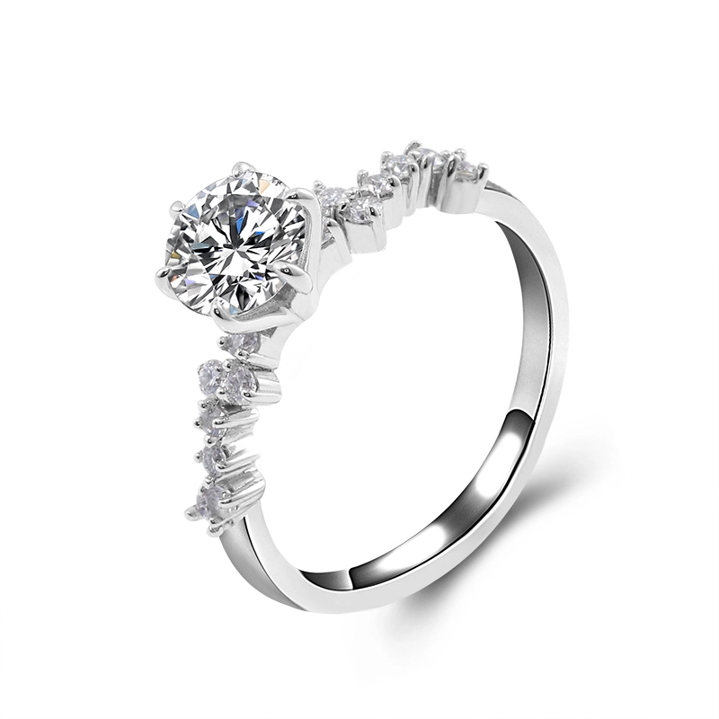 10k/14k/18k white gold 1.5ct Moissanite Diamond Cut Engagement Ring 1