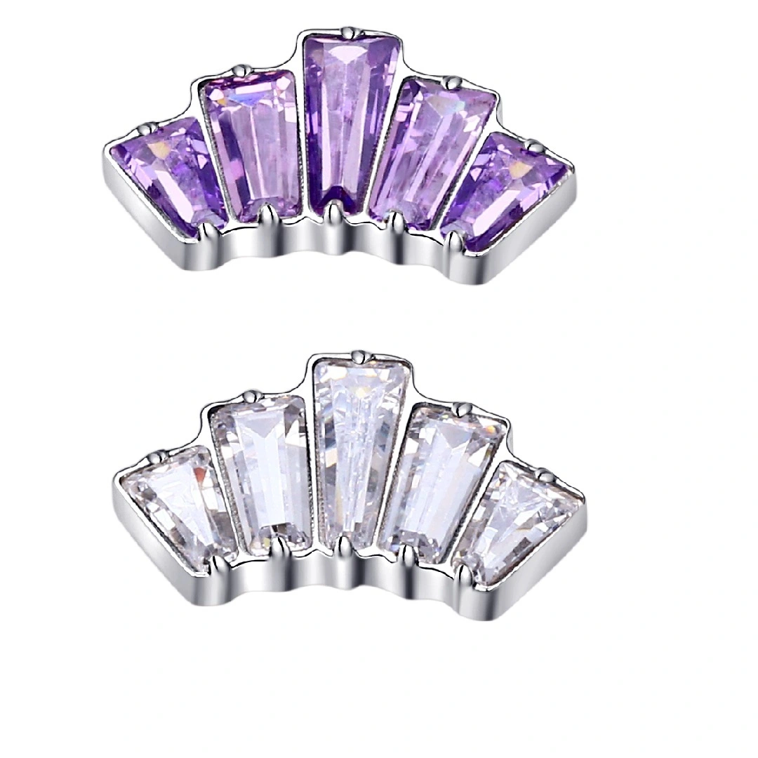 Eternal Metal G23 Titanium Threaded Cluster Cz Labret Piercing Top Earrings Tragus End Body Jewelry 1
