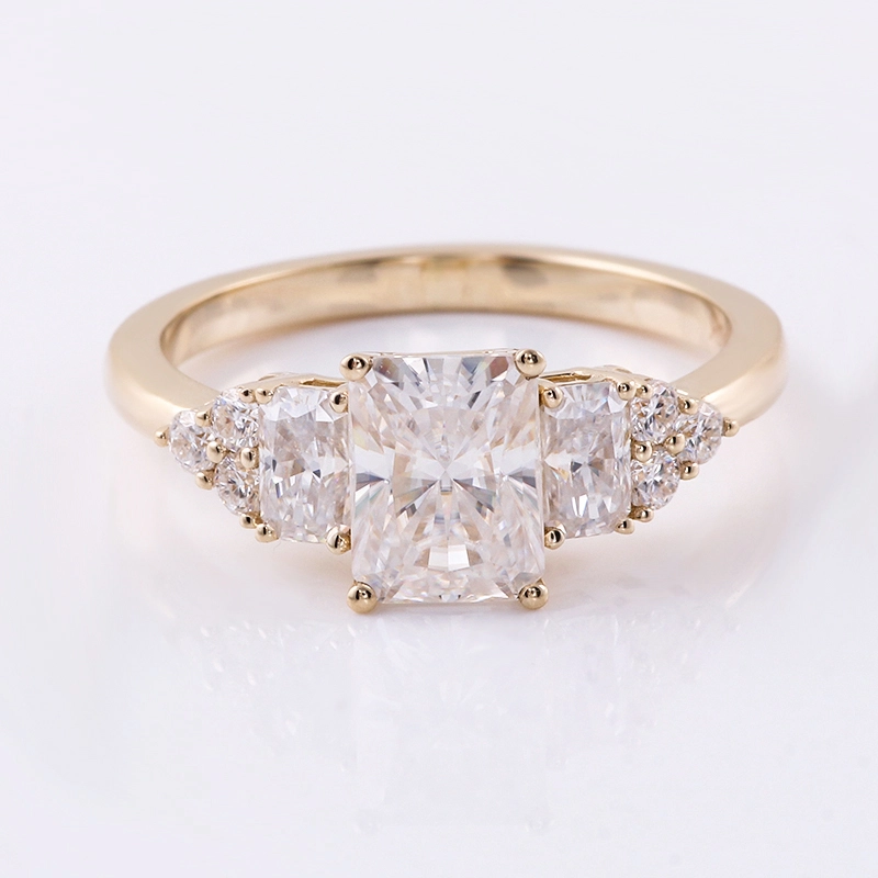 Anneau de fiançailles Moisanite Certifié Factory Gold 2 Carat Moisanite Ring 1