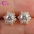 Nouvelle arrivée Dernière conception 14k jaune or 6 mm def Centre de couleur ronde rond Moissanite Diamond Stud Orees Prix 1