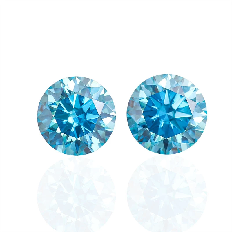 Factory Custom Blue Diamond Round 8heart 8arrow Cut Fancy Color Loose Moissanite Stones Carat Price For Jewelry 1