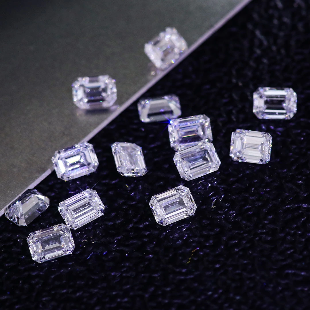 Emerald Cut Melee Loose Lab Diamonds Emerald Cut Lab Grown Diamond Lab Created Emerald Shape Loose Diamond Def VVS-VS1 Fancy Hpht 1