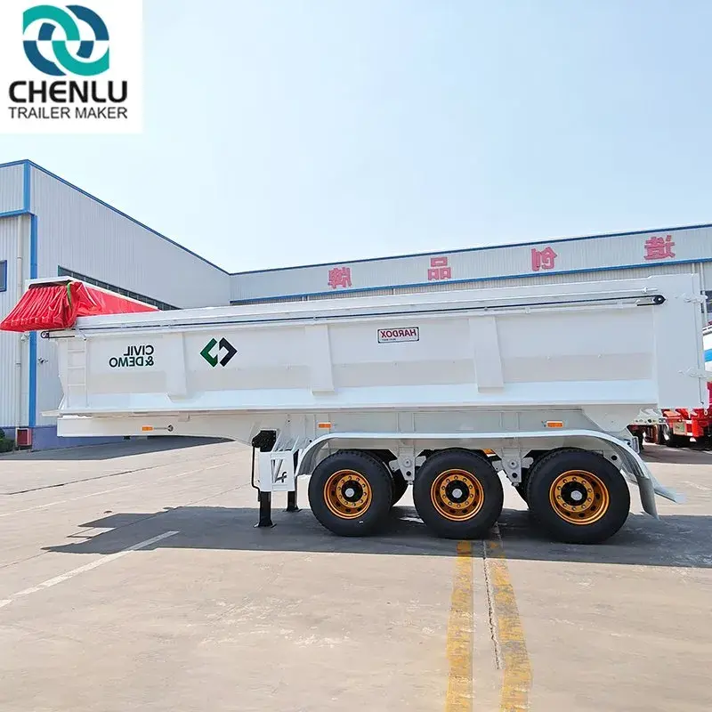 Semi End Dump Trailers for Sale 7000-8000mm LJT9401ZHXfrom China 5