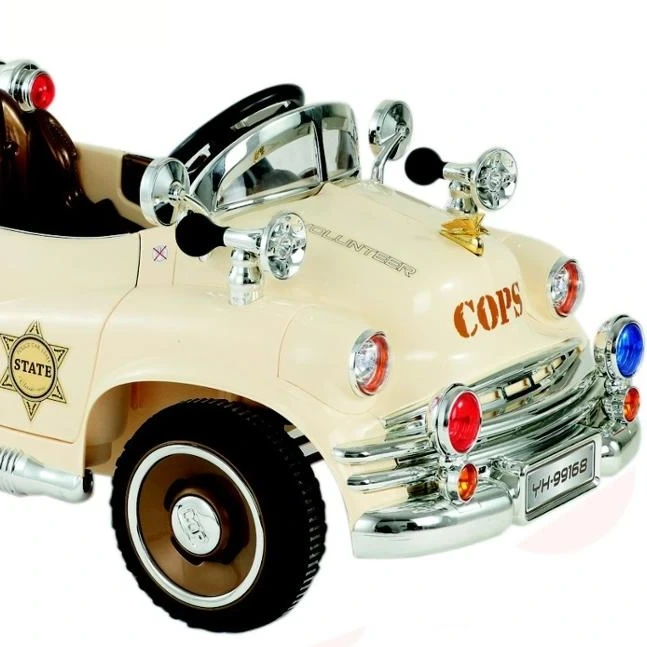 Classico giro della polizia su macchinine RC per bambini Giro a batteria sulla porta apribile dell'auto 1