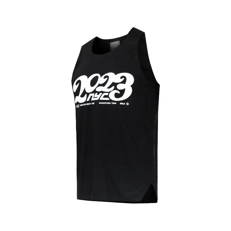 High Quality Quick Dry Fitness Running Vest Outdoor Sports Heat Seal Tank Top Blank Running Singlets Black Running Singlet 1
