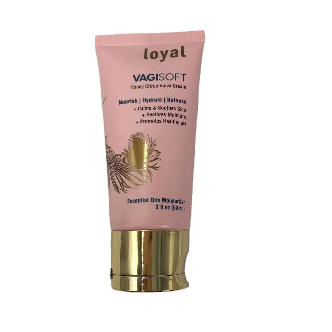 Wholesale Chinese Factory Custom Pink Tube With A Gold Flip Over The Vulva Cream Tube 1