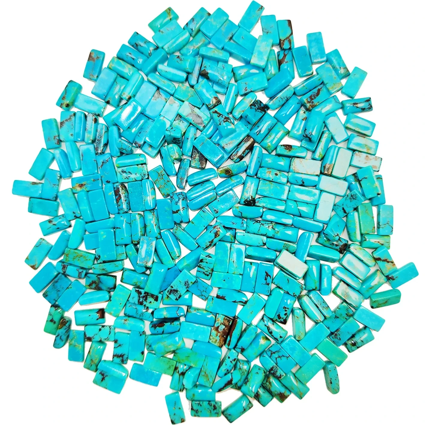 Natural Turquoise Cabochon Green Blue Colorful Gemstone Rectangle 4*8mmmm Gift Yourself For Growth 1