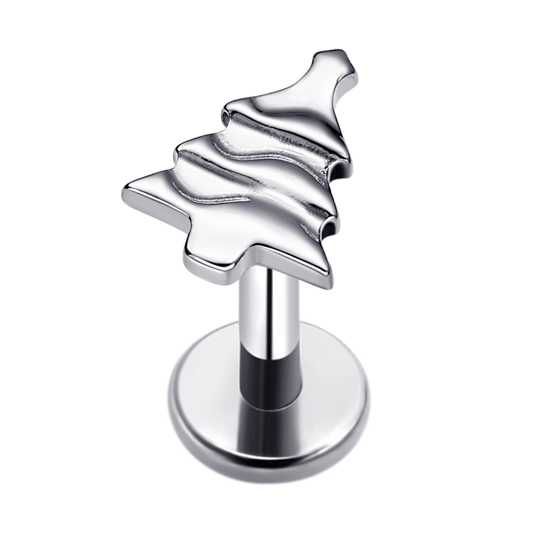 Piercing Labret em Titânio Eternal Metal ASTM F-136, Conjunto de Árvore de Natal, Lóbulo Plano, Hélice, Rosca Interna 1