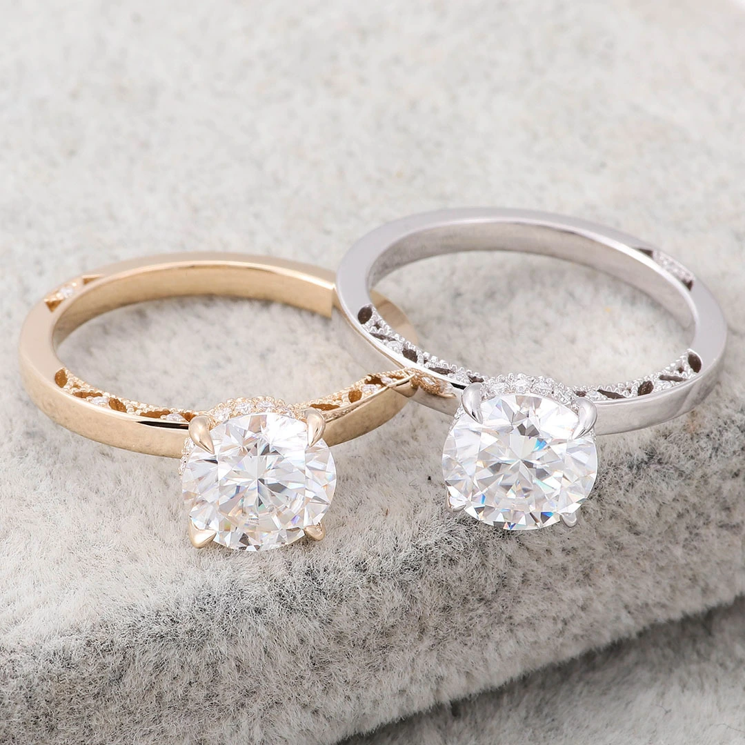 Gold Rings For Women 18k 14k 10k Real Solid Gold Wedding Rings Women Solitaire Moissanite Diamond Engagement Ring For Women Men 1