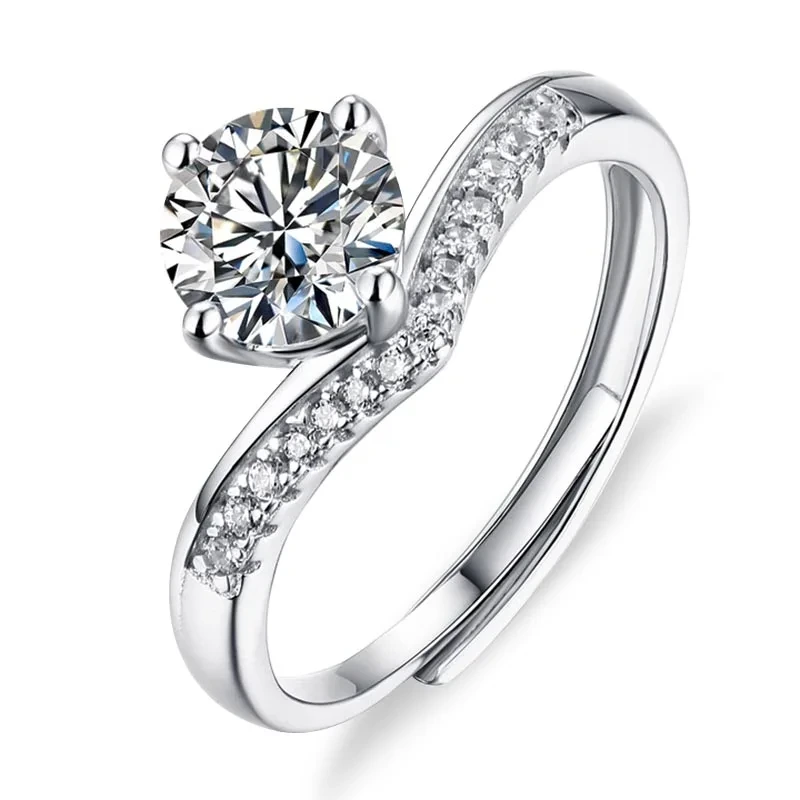 Anillo de compromiso de joyería de provence anillo de boda redonda de forma redonda para niña último diseño simple de 18k blanco dhl claro wo 1