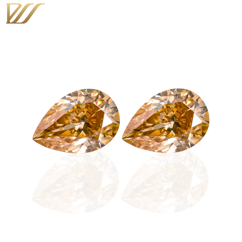 Special Loose Color Moissanite Vivid Champagne Fancy Pear Cut Moissanite Diamond Stones 1