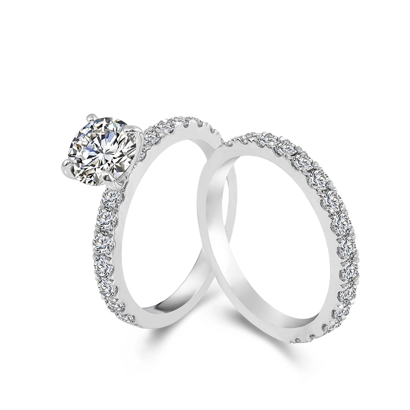 Provence Moissanite 4 puntas anillo de compromiso de oro para mujeres 18k blanco redondo brillante cortado 1 ct joyería regalo personalizado 1