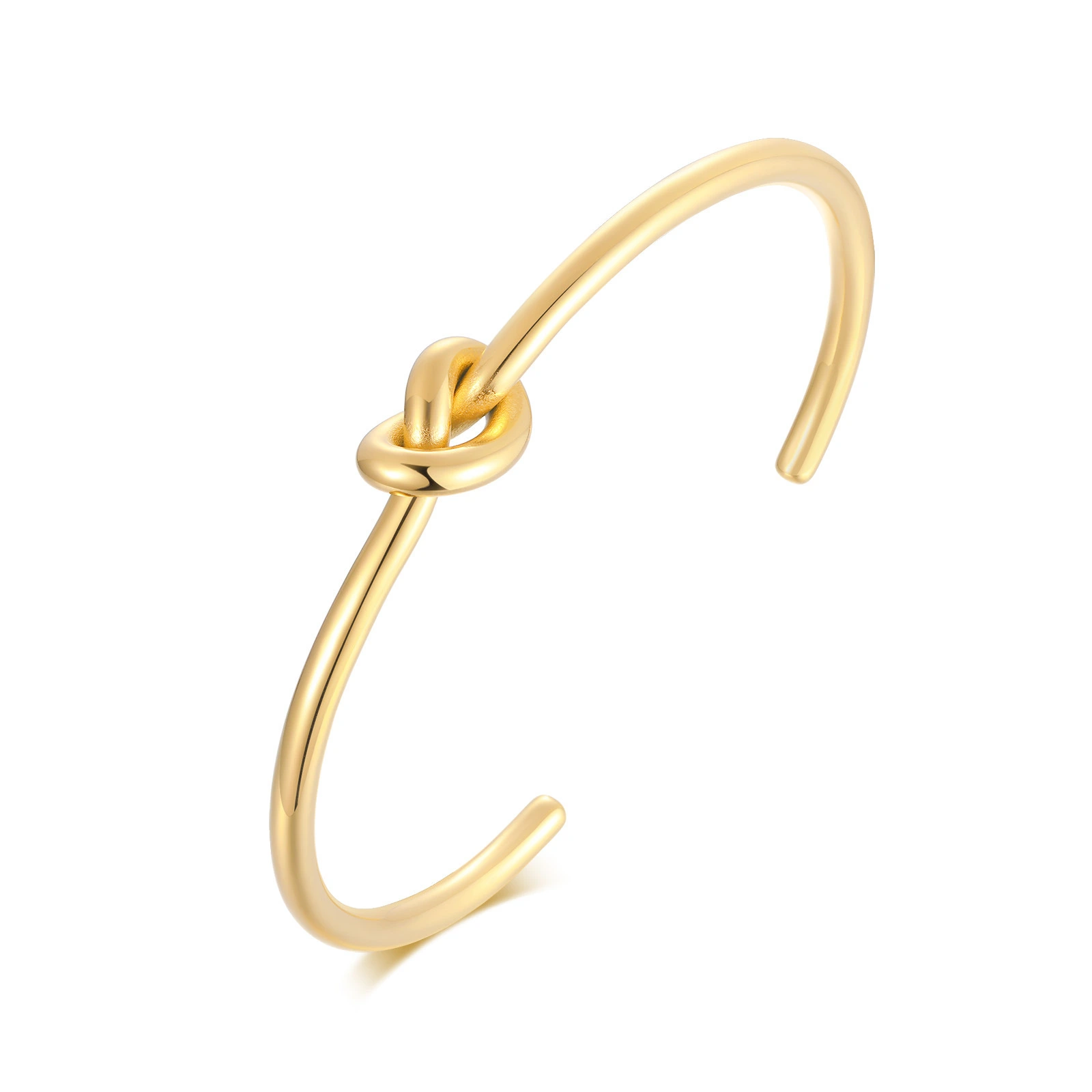 Stainless Steel Open Knot Bracelet - Women's Fashion Simple Bangle Jewelry 1