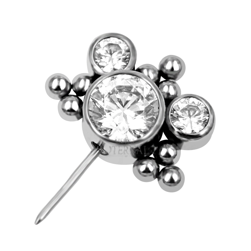 Eternal Metal Astm F136 Titanium Mickey Head Shape Bezel Set Cz Threadless Ends Body Jewelry 1