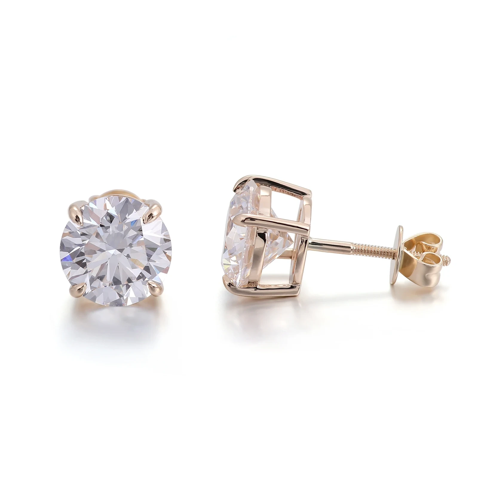 1-4cts 4-prong Solo Diamond Studs Diamond Stud Earrings Lab Created Diamond Stud Earrings Minimalist Daily Earrings 14k Gold 1