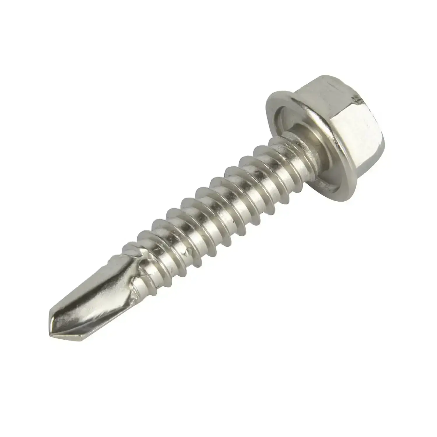 410SS #3 Point Stainless Steel Self-Drilling Screws - Hex Washer Tek 1
