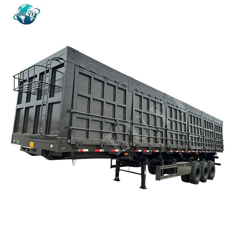 100 طن 3AXLE مقطورة جانبية شديدة التحمل 1