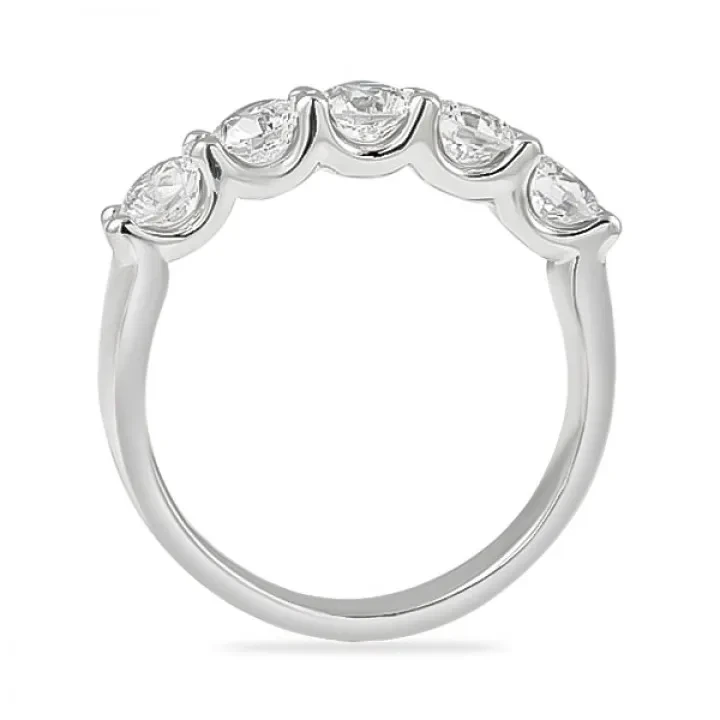 1,5CTW Round Cut D Farbe Moissanit -Verlobungsring in 10K 14k 18k fünf Diamanten Ringband 1