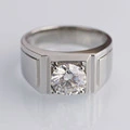 9 mm 3carat Moisanite Platinum 950 ou 18 carats en or blanc pour l'homme 1