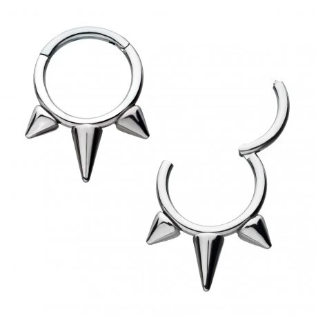Eternal Metal Astm F136 Titanium Spiked Daith Piercing Hinged Segmentjewelry 1