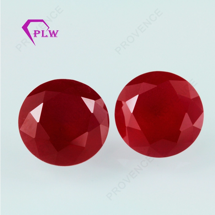 Runde Form stumpfe polnische Edelsteine ​​Ruby Corundum Boule Perlen 1