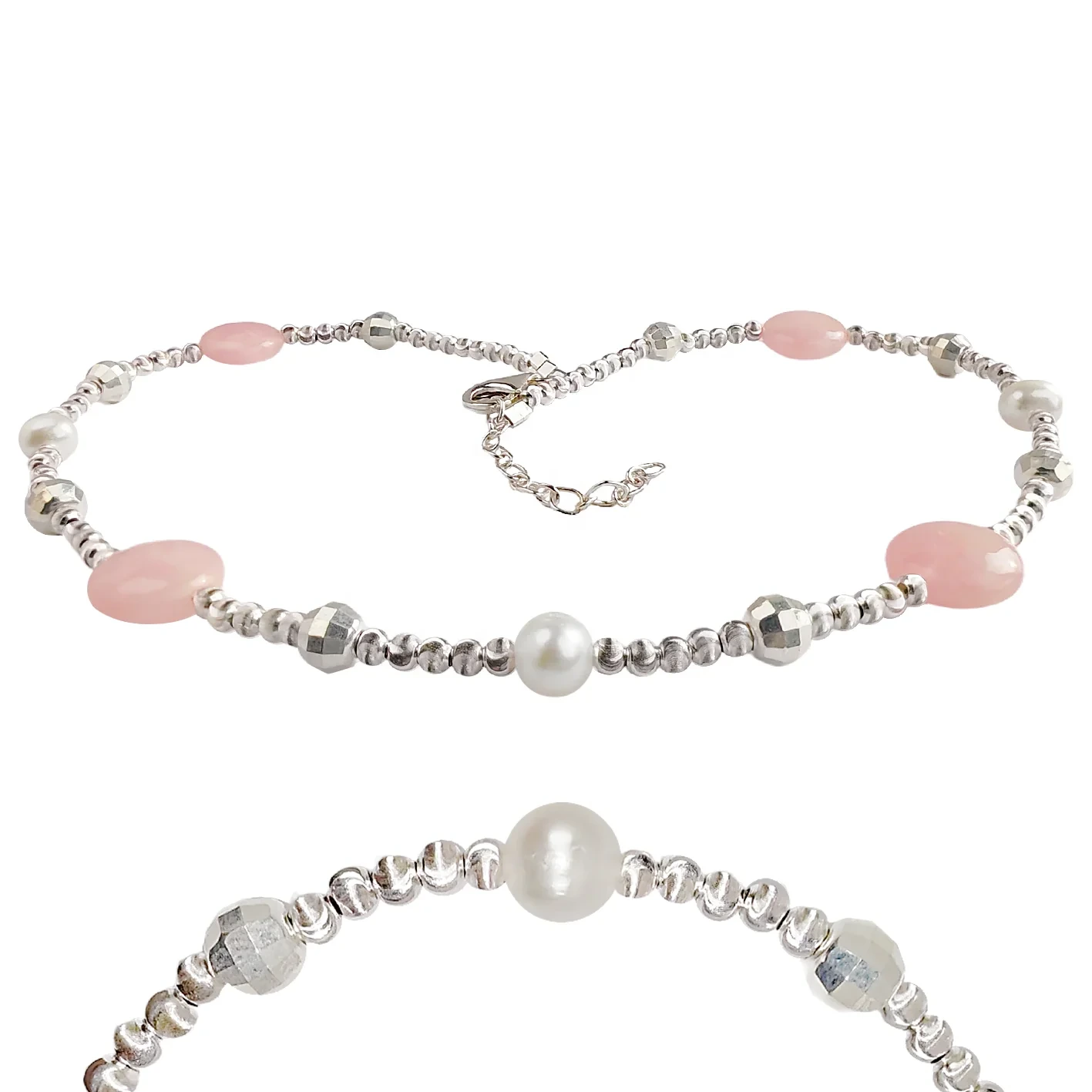 Simple Style Natural Rose Quartz Natural Pearl Beautiful Necklace For Women Spring Hot Sale Jewelry Original Design 1