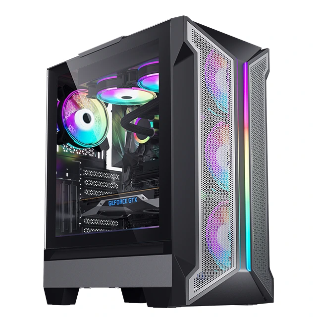 Z02 Custom Design Good Quality Eatx Mesh And Rgb Strip Light Front Panel Computer Gaming Casing 1
