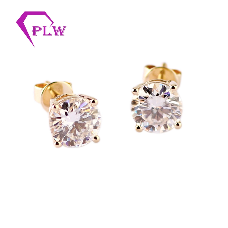 4 Basket de planche 18K Gol jaune 2 Carat Moisanite Diamond Stud Oreads comme cadeaux 1