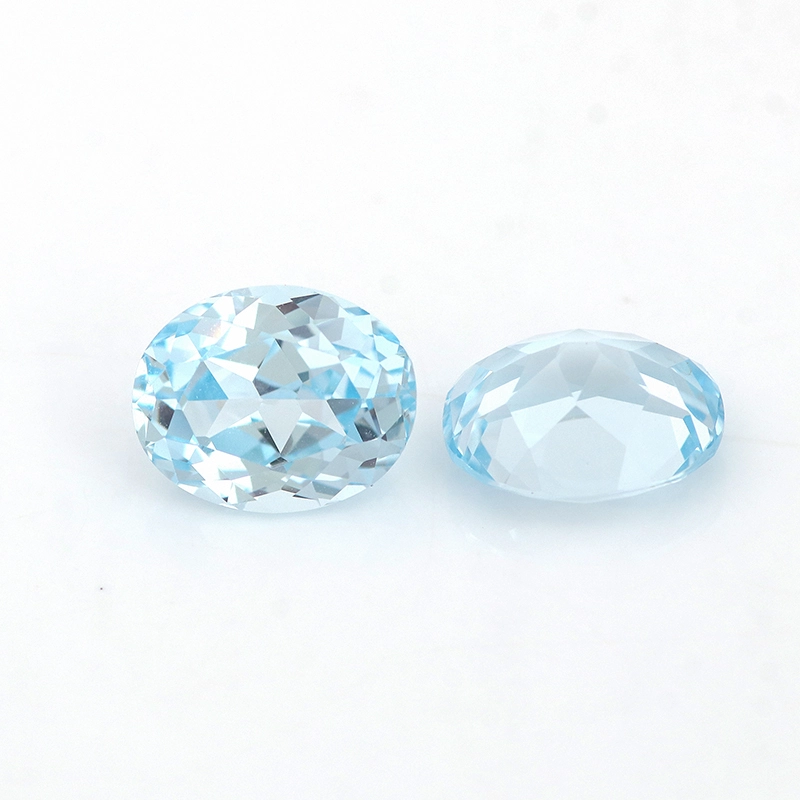 Aquamarine Sapphire Stone Light Blue Sapphire Lab ponchó la piedra preciosa disponible en todos los tamaños & Precio de formas por quilates 1