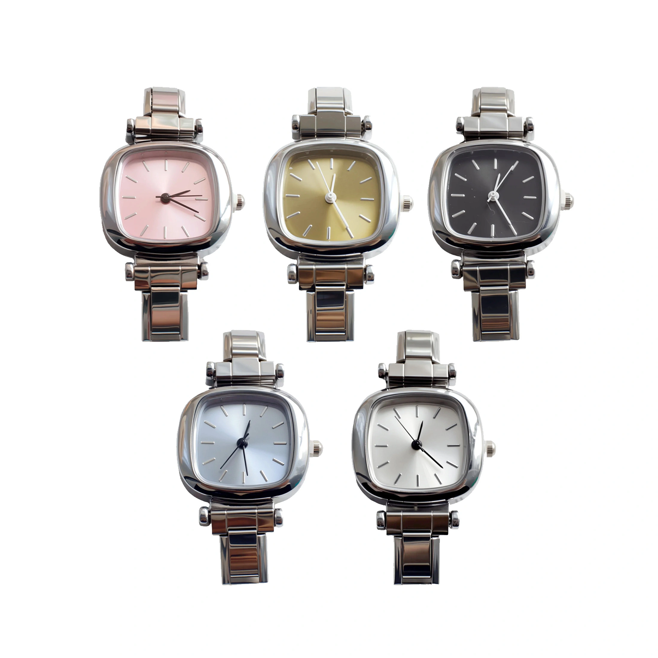 Manufacturer Wholesale Fashion Fashion Elegant Square Watch Stainless Steel Clasp Watch Women's Beautiful Watch 1