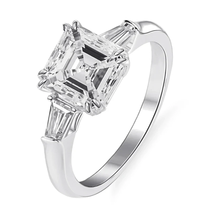 Time intemporel 3,5 carats poids assocher coupé la bague de fiançailles Moisanite dans le cadre de la pierre en or blanc 14k-3 Style 1