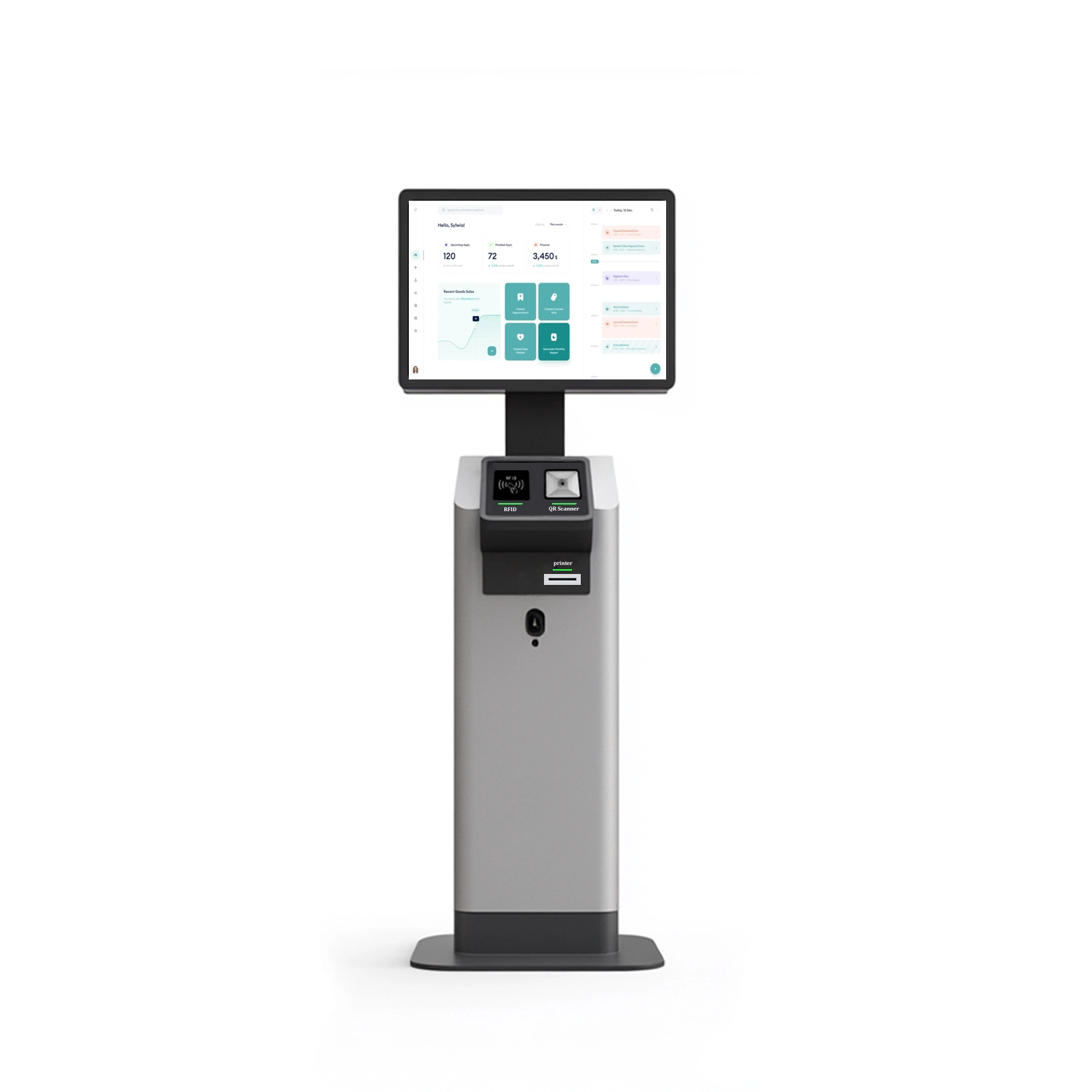 Chiosco ultra ampio del monitor del terminale di posizione di Android del chiosco della cassa self service del pavimento con il modello del lettore di NFC 1