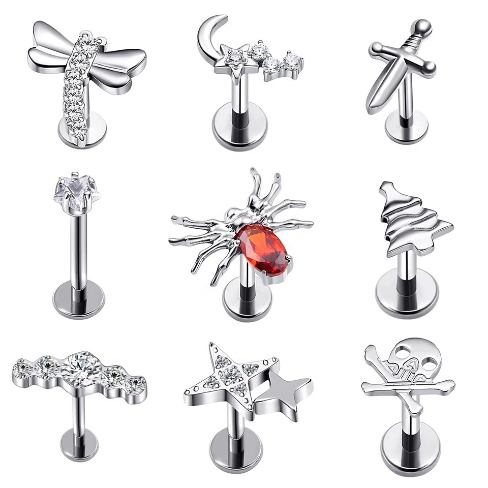 Eternal Metal F136 Titanium Piercing Internally Threaded Labret Titanio Piercing Jewelry 1