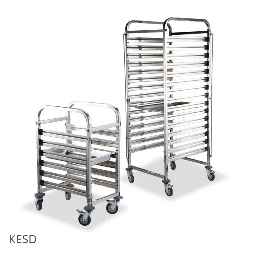 Stainless Steel Aluminum Bread Tray Cart for Bakery Delivery Hotel Suitable Bread Trolley 1