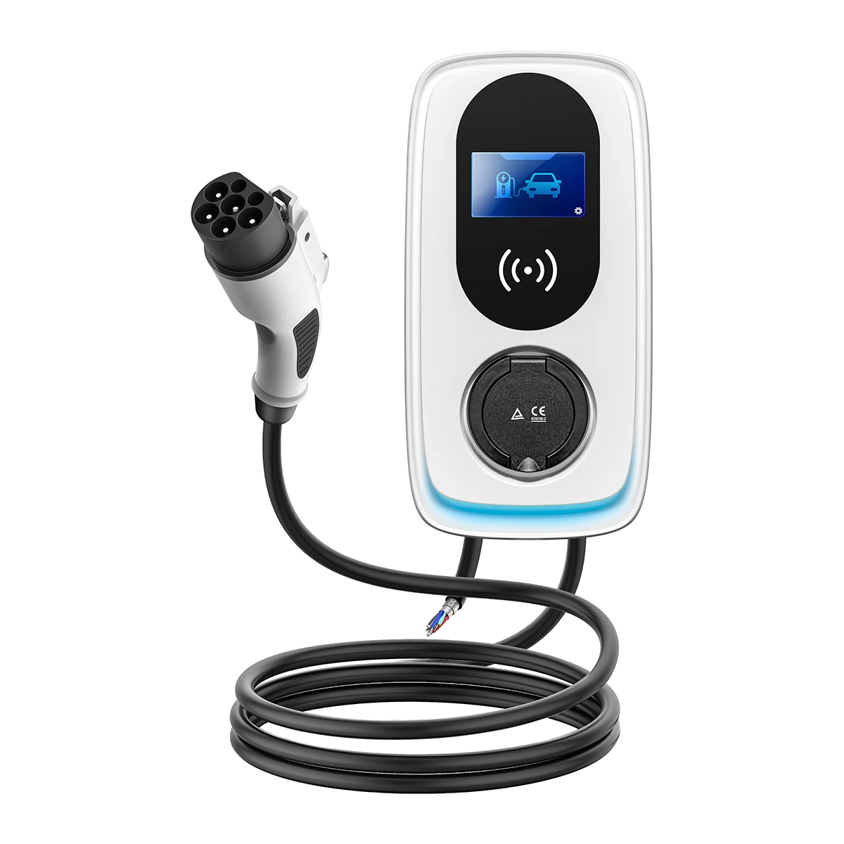 7kw Wall Mounted AC EV Chargers For Public Used Max Power 1