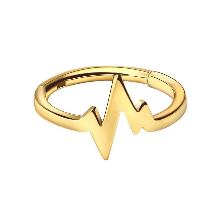 Aros con bisagra Eternal Metal Lightning, perforación de titanio ASTM F136, perforación de oro de 14 quilates 1
