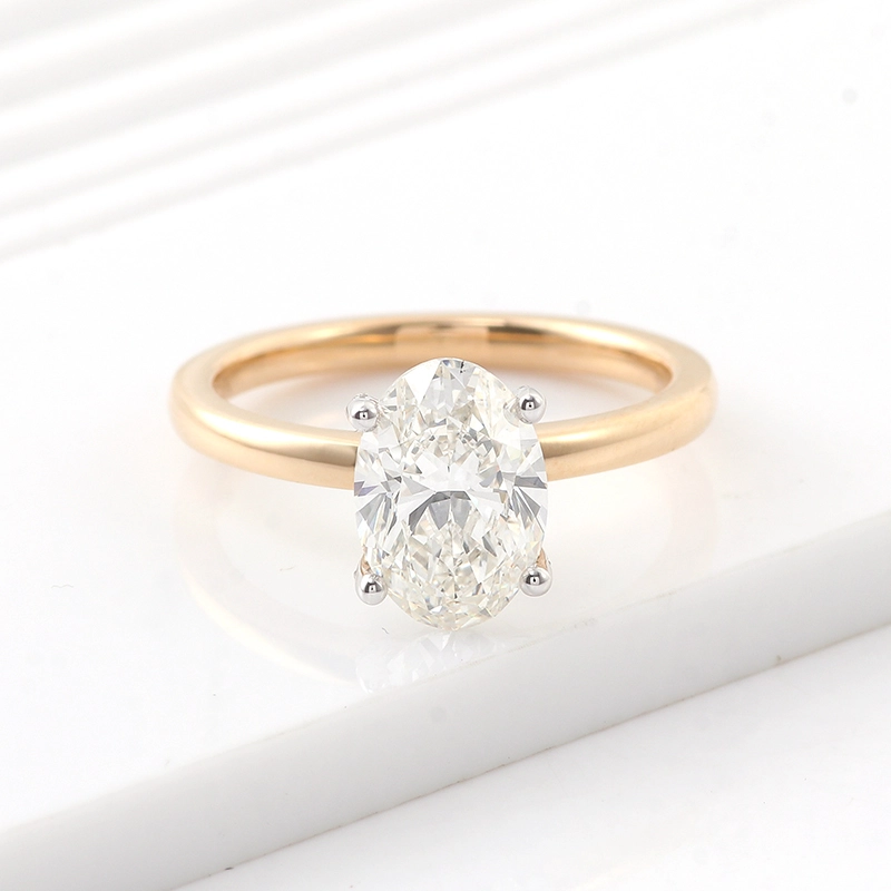 Igi Certified Brilliant Oval Cut Diamond Ring 2.11ctw Real Diamond Solitaire Engagement Ring Cvd Diamond Gold Jewelry 1
