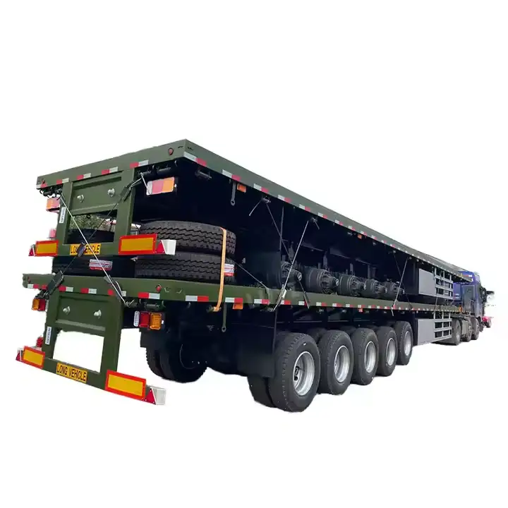 5-Axle Adjustable Flatbed Trailer 50ft 120T Heavy Transport 1