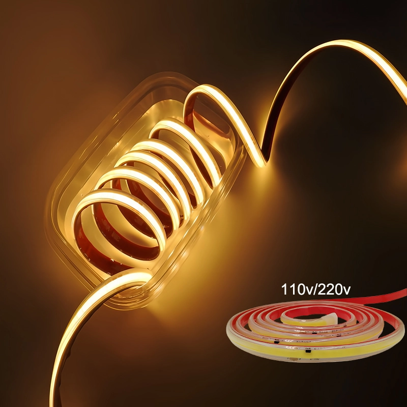 Driver-free 110v/220v LED Strip Lights 3000k 4000k 6000k Cuttable IP65 Ce Rohs Cob Strip Light 1