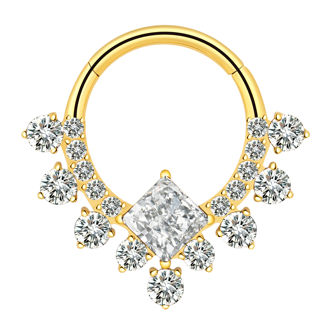 Fashionable Astm F136 Titanium G23 Body Jewelry Cubic Zircon Eternal Mental Nose <000000> Earring Piercing Ring Segment For Gift 6