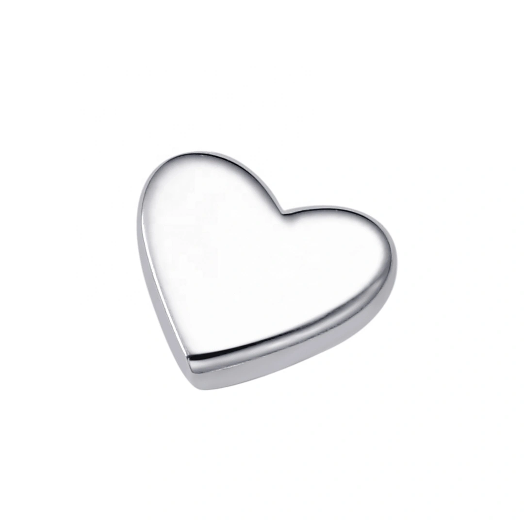 Eternal Metal 14k Solid Gold White Gold Threadless Tops With Heart Shaped Piercing Jewelry 1