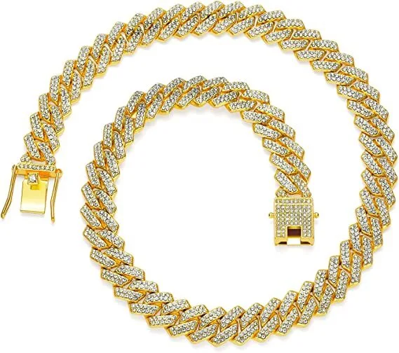 Iced Out Pass Diamond Tester Vvs Moissanite Jewelry Necklace Bracelet Women 18mm Cuban Link Chain Men Hip Hop Cuban 1