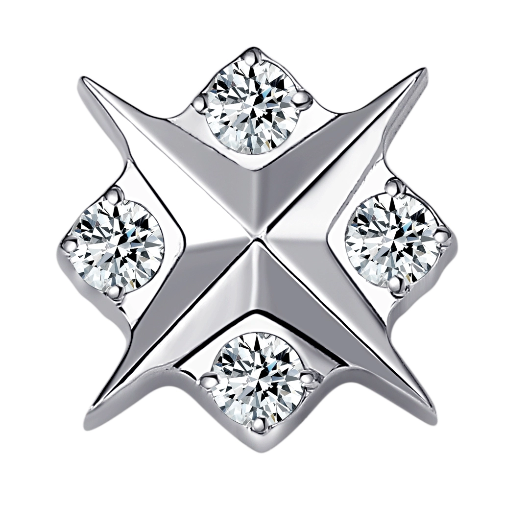 Eternal Metal Astm F136 Titanium Internally Threaded Top With Zircon Flat Lobe Helix Labret Piercing Jewelry 1