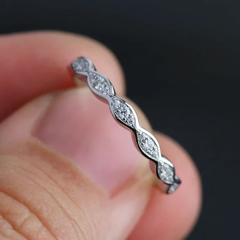 MARQUE DE MARQUE MOISSANITE Boder Band con diamante cuerpo a cuerpo 1