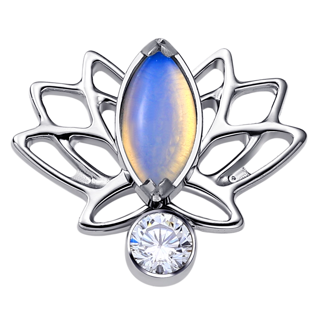 Eternal Metal Astm F136 Titanium Lotus Shape Flat Lobe Helix Moon Star Internally Threaded Labret Piercing Jewelry 1